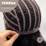 JBEXTENSION 18 Inches Midnight Brown( Black/Brown) Pre-Cut Snowflake Lace Frontlace Glueless Wig TERESA MIDNIGHT BROWN【PERMATEASE】【BENDY EAR TABS】