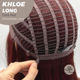 JBEXTENSION 18 Inches Dark Red Pre-Cut Snowflake Lace Frontlace Glueless Wig KHLOE LONG DARK RED【PERMATEASE】【BENDY EAR TABS】