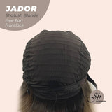 JBEXTENSION 10 Inches Shatush Dark Blonde Curly Lace Front Wig.Pre Plucked 13*4 HD Transparent Lace Frontal Handmade Futura Fiber Swiss Lace Synthetic Fiber Glueless Wig JADOR SHATUSH BLONDE