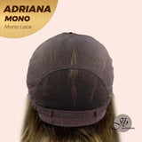 JBEXTENSION ADRIANA MONO Full Monofilament Handmade Full Lace Full Hand Tied Wig 14 Inches Blonde With Dark Root Wave Mono Lace Handmade Futura Fiber Wig With Anti-slip Silicone Strips Glueless Wig Adriana Mono【BENDY EAR TABS】