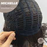 JBEXTENSION 10 Inches Dark Brown Pre-Cut Side Part Snowflake Lace Frontlace Glueless Wig MICHELLE DARK BROWN【BENDY EAR TABS】