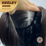 JBEXTENSION DEELEY MONO Full Monofilament Handmade Full Lace Full Hand Tied Wig 20 Inches Black Mono Lace Handmade Futura Fiber Wig Glueless Wig DEELEY MONO【BENDY EAR TABS】