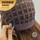 JBEXTENSION DEBBIE MONO Monofilament Handmade Wig 6X5 Full Monofilament Hand Tied Top Wig 15 Inches Copper Mono Lace Wig With Anti-slip Silicone Strips Glueless Wig DEBBIE MONO【BENDY EAR TABS】