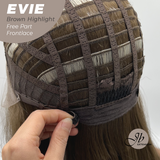 JBEXTENSION 22 Inches Brown with Blonde Highlight Pre-Cut Free Part Frontlace Glueless Wig EVIE BROWN HIGHLIGHT