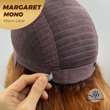 JBEXTENSION MARGARET MONO Monofilament Handmade Wig 6X5 Full Monofilament Hand Tied Top Wig 20 Inches Light Copper Mono Lace Handmade Futura Fiber Wig With Anti-slip Silicone Strips Glueless Wig MARGARET MONO【BENDY EAR TABS】