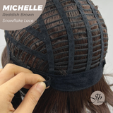 JBEXTENSION 10 Inches Reddish Brown Pre-Cut Side Part Snowflake Lace Frontlace Glueless Wig MICHELLE REDDISH BROWN【BENDY EAR TABS】