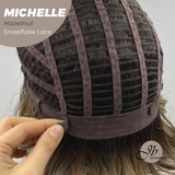 JBEXTENSION 10 Inches Hazelnut Blonde Highlight Pre-Cut Side Part Snowflake Lace Frontlace Glueless Wig MICHELLE HAZELNUT【BENDY EAR TABS】