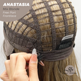 JBEXTENSION 20 Inches Mix Blonde Curly Pre-Cut 13X3 Lace Free Part Frontlace Glueless Wig ANASTASIA MIX BLONDE