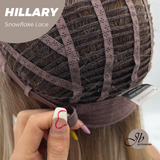 JBEXTENSION 16 Inches Blonde Straight Pre-Cut Side Part Snowflake Lace Frontlace Glueless Wig HILLARY SNOWFLAKE【BENDY EAR TABS】- M/L