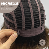 JBEXTENSION 10 Inches Mocha Brown Pre-Cut Side Part Snowflake Lace Frontlace Glueless Wig MICHELLE MOCHA BROWN【BENDY EAR TABS】