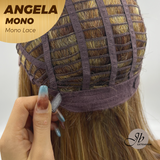HOT OF SEASON -JBEXTENSION ANGELA MONO Monofilament Handmade Wig 6X5 Full Monofilament Hand Tied Top Wig 16 Inches Crème Caramel Mono Lace Wig With Anti-slip Silicone Strips Glueless Wig ANGELA MONO【BENDY EAR TABS】