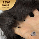 JBEXTENSION LYN MONO Partial Monofilament Wig 17 Inches Natural Black Partial Mono Lace Glueless Wig Lyn Mono【BENDY EAR TABS】