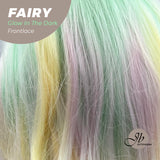 JBextension GLOW IN THE DARK 26 Inches Curly Rainbow Color Frontlace Wig FAIRY