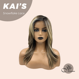 HOT OF SEASON - 18 Inches Mix Blonde Pre-Cut Snowflake Lace Frontlace Glueless Wig KAI'S【PERMATEASE】【BENDY EAR TABS】