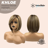 JBEXTENSION 12 Inches Bob Cut Hazelnut Blonde Highlight Pre-Cut Snowflake Lace Frontlace Glueless Wig KHLOE HAZELNUT【PERMATEASE】【BENDY EAR TABS】