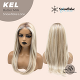 JBEXTENSION 22 Inches Butter Milk Pre-Cut Snowflake Lace Frontlace Glueless Wig KEL BUTTER MILK【PERMATEASE】【BENDY EAR TABS】