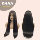 JBEXTENSION GENERATION FIVE 28 Inches Long Tea Black Darkest Brown Straight Wig With Bangs DANA