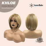 JBEXTENSION 12 Inches Bob Cut Honey Blonde Pre-Cut Snowflake Lace Frontlace Glueless Wig KHLOE HONEY BLONDE【PERMATEASE】【BENDY EAR TABS】