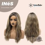 JBEXTENSION 22 Inches Mix Blonde Pre-Cut Snowflake Lace Frontlace Glueless Wig INéS SNOWFLAKE【PERMATEASE】【BENDY EAR TABS】- M/L