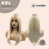 JBEXTENSION 22 Inches Light Blonde Pre-Cut Snowflake Lace Frontlace Glueless Wig KEL LIGHT BLONDE【PERMATEASE】【BENDY EAR TABS】- M/L