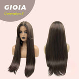 JBEXTENSION GENERATION FIVE 30 Inches Long Straight Cold Brown Wig With Bangs GIOIA G5