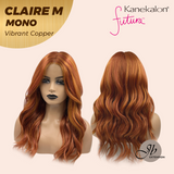HOT OF SEASON - CLAIRE MONO VIBRANT COPPER Partial Monofilament Wig 22 Inches Vibrant Copper Partial Mono Lace Glueless Wig Claire Mono Vibrant Copper【BENDY EAR TABS】