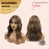 JBEXTENSION MARIBEL MONO Monofilament Handmade Wig 6X5 Full Monofilament Hand Tied Top Wig 16 Inches Caramel Wave Mono Lace Wig With Anti-slip Silicone Strips Glueless Wig MARIBEL MONO CARAMEL【BENDY EAR TABS】