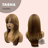 JBEXTENSION 24 Inches Wolf Cut Caramel Women Wig With Bangs TASHA CARAMEL
