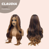 Nichole's Selection - 27 Inches Copper Curly Pre-Cut Frontlace Glueless Wig CLAUDIA COPPER