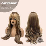 JBEXTENSION 25 Inches Scalpiana Hazelnut 3.5X4 Hard Silky Top Natural Scalp Effect Wig With Bangs CATHERINE HAZELNUT