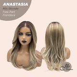 JBEXTENSION 20 Inches Mix Blonde Curly Pre-Cut 13X3 Lace Free Part Frontlace Glueless Wig ANASTASIA MIX BLONDE