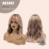 JBEXTENSION 16 Inches Scalpiana 3.5X4 Hard Silky Top Natural Scalp Effect Apricot Body Wave Wig With Bangs Wig MIMI SILKY TOP APRICOT