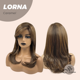 HOT OF SEASON -18 Inches Caramel Curly Women Fashion Full Machine Wig With Bangs LORNA CARAMEL【PLUS PERMATEASE】【BENDY EAR TABS】