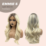 JBEXTENSION 22 Inches Curly Light Blonde Pre-Cut Frontlace Glueless Wig EMMIE S