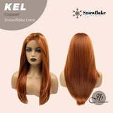 JBEXTENSION 22 Inches Copper Pre-Cut Snowflake Lace Frontlace Glueless Wig KEL COPPER【PERMATEASE】【BENDY EAR TABS】