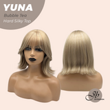 JBEXTENSION 12 Inches Scalpiana Bubble Tea 3.5X4 Hard Silky Top Natural Scalp Effect Women Wig With Bangs YUNA BUBBLE TEA