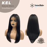 Nichole's Selection - 22 Inches Natural Black Pre-Cut Snowflake Lace Frontlace Glueless Wig KEL NATURAL BLACK【PERMATEASE】【BENDY EAR TABS】