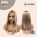 JBEXTENSION 22 Inches Apricot Pre-Cut Snowflake Lace Frontlace Glueless Wig KEL APRICOT【PERMATEASE】【BENDY EAR TABS】- M/L