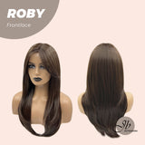 Nichole's Selection -22 Inches Brown Medium Length Women Pre-Cut Frontlace Glueless Wig ROBY