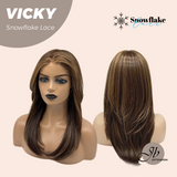 JBEXTENSION 20 Inches Caramel Pre-Cut Snowflake Lace Frontlace Glueless Wig VICKY【PERMATEASE】【BENDY EAR TABS】- M/L