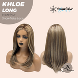 JBEXTENSION 18 Inches Hazelnut Blonde Highlight Pre-Cut Snowflake Lace Frontlace Glueless Wig KHLOE LONG HAZELNUT【PERMATEASE】【BENDY EAR TABS】