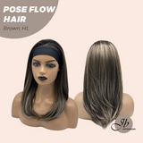 JBEXTENSION 18 Inches Brown with Highlight Headband Wig POSE FLOW HAIR - BROWN HIGHLIGHT