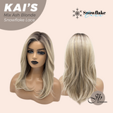 JBEXTENSION 18 Inches Mix Ash Blonde Pre-Cut Snowflake Lace Frontlace Glueless Wig KAI'S MIX ASH BLONDE【PERMATEASE】【BENDY EAR TABS】