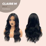 JBEXTENSION 22 Inches Body Wave Jet Black Pre-Cut Frontlace Glueless Wig CLAIRE M BLACK