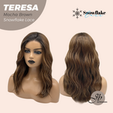 JBEXTENSION 18 Inches Mocha Brown Pre-Cut Snowflake Lace Frontlace Glueless Wig TERESA MOCHA BROWN【PERMATEASE】【BENDY EAR TABS】- M/L