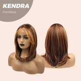 Nichole's Selection - 16 Inches Auburn Highlight Pre-Cut Frontlace Glueless Wig KENDRA