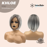 JBEXTENSION 12 Inches Bob Cut Silver Pre-Cut Snowflake Lace Frontlace Glueless Wig KHLOE SILVER【PERMATEASE】【BENDY EAR TABS】- M/L