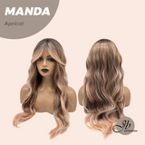 JBEXTENSION 26 Inches Long Apricot Body Wave With Bangs MANDA APRICOT