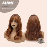 JBEXTENSION 16 Inches Scalpiana 3.5X4 Hard Silky Top Natural Scalp Effect Copper Body Wave Wig With Bangs Wig MIMI SILK TOP COPPER