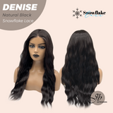 JBEXTENSION 24 Inches Natural Black Wave Pre-Cut Snowflake Lace Frontlace Glueless Wig DENISE NATURAL BLACK【PERMATEASE】【BENDY EAR TABS】